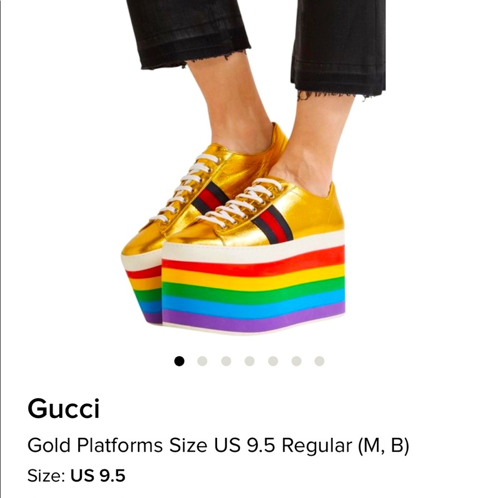 Gucci gold platform sneakers